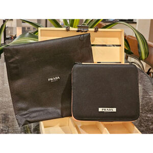 Prada Black & Pink Square Hard Travel Case NWT